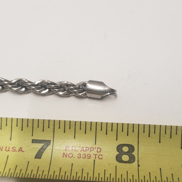 24K White Gold Plate Rope Chain Bracelet Chunky Rope Chain Bracelet - Picture 4 of 9